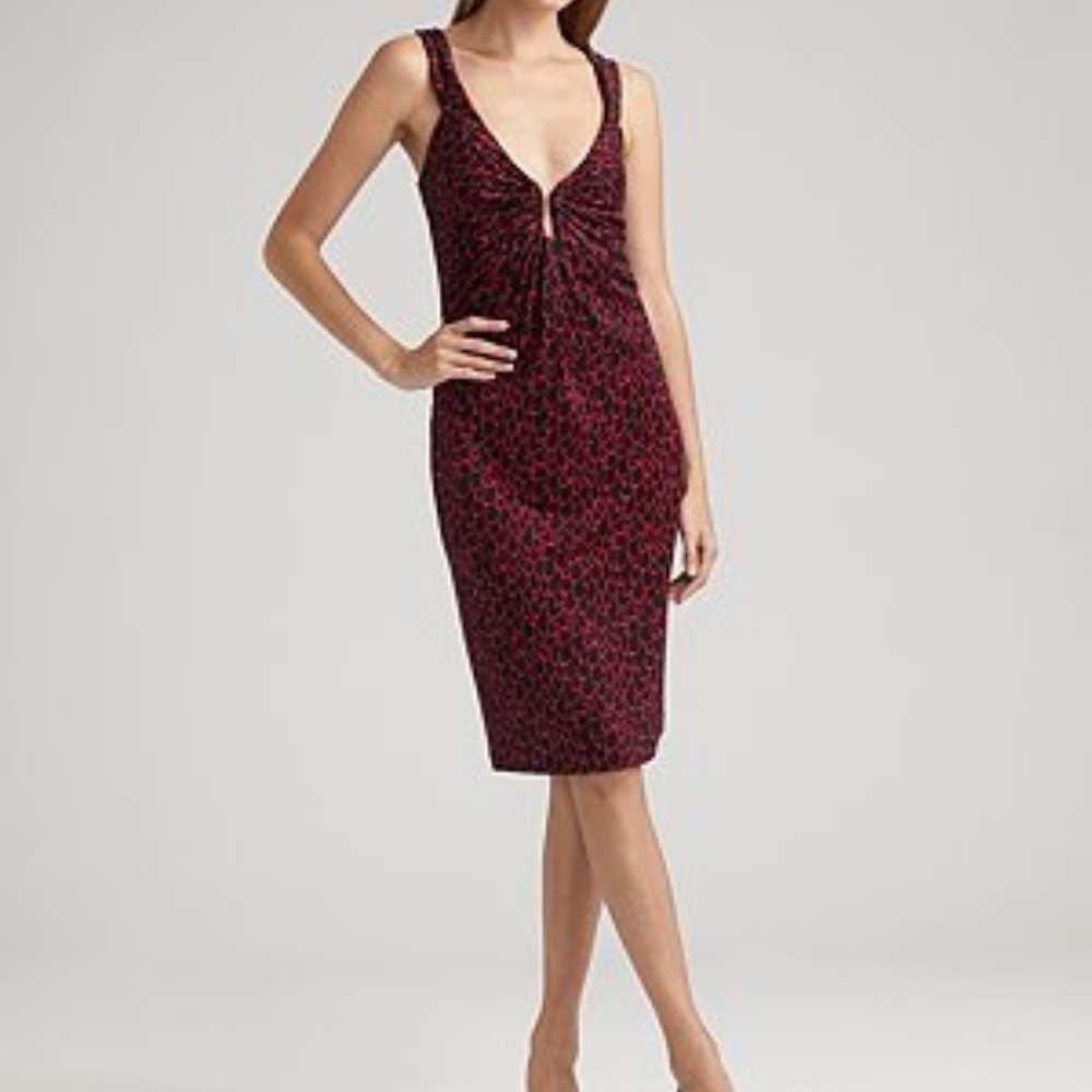 DvF ERCURY BLACK RASPBERRY WINGS DRESS - size 6